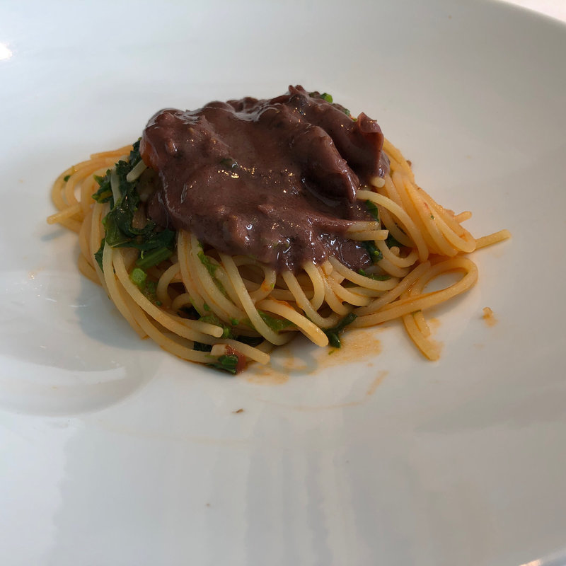 ホタルイカとほろ苦いフキノトウと菜の花のスパゲティ(モード ディ ポンテベッキオ)