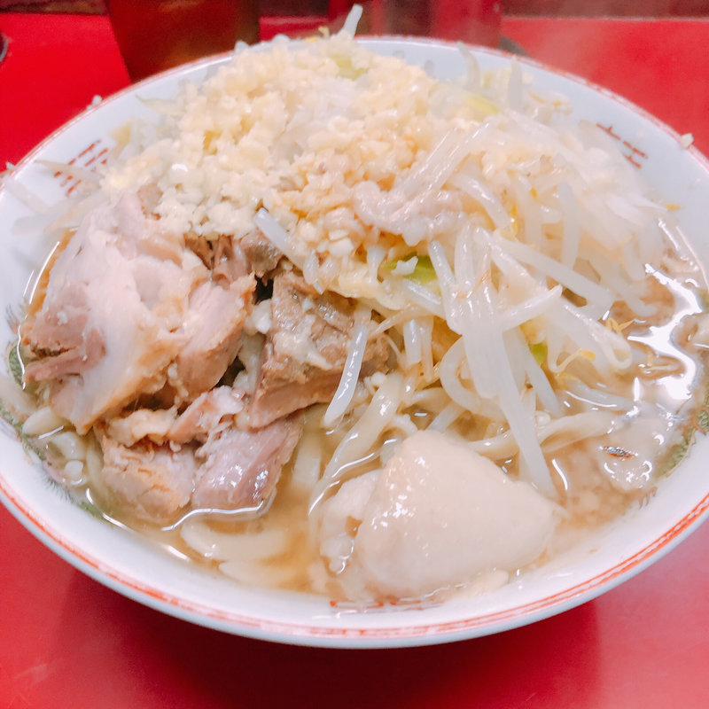 大　ダブル　　野菜増し　カラメ　にんにく！！(ラーメン二郎 目黒店 （らーめんじろう）)