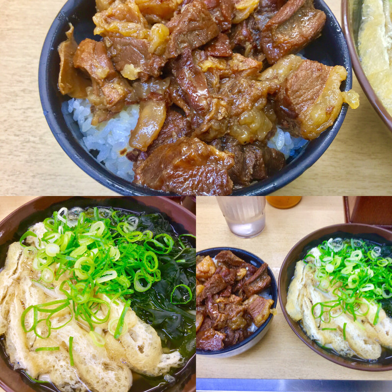 牛すじ丼セット うどん(十八番 うどん)