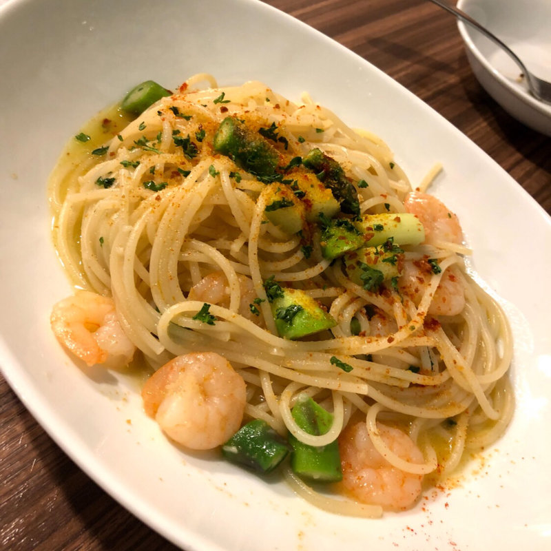 小海老とからすみのペペロンチーノ(シーフード＆スペインバル アスール)
