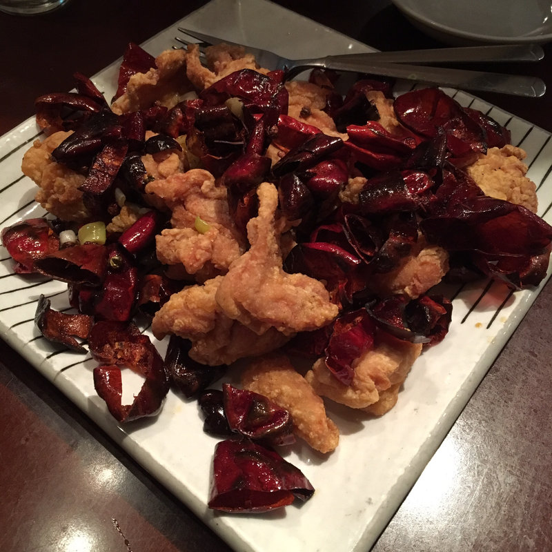 朝天辣椒と大山鶏の唐揚げの炒め(辰春)