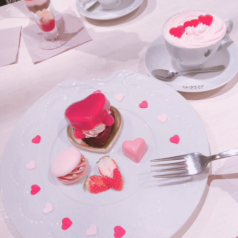 ラブハートケーキプレート(キューポット カフェ 本店 （Q-pot CAFE）)