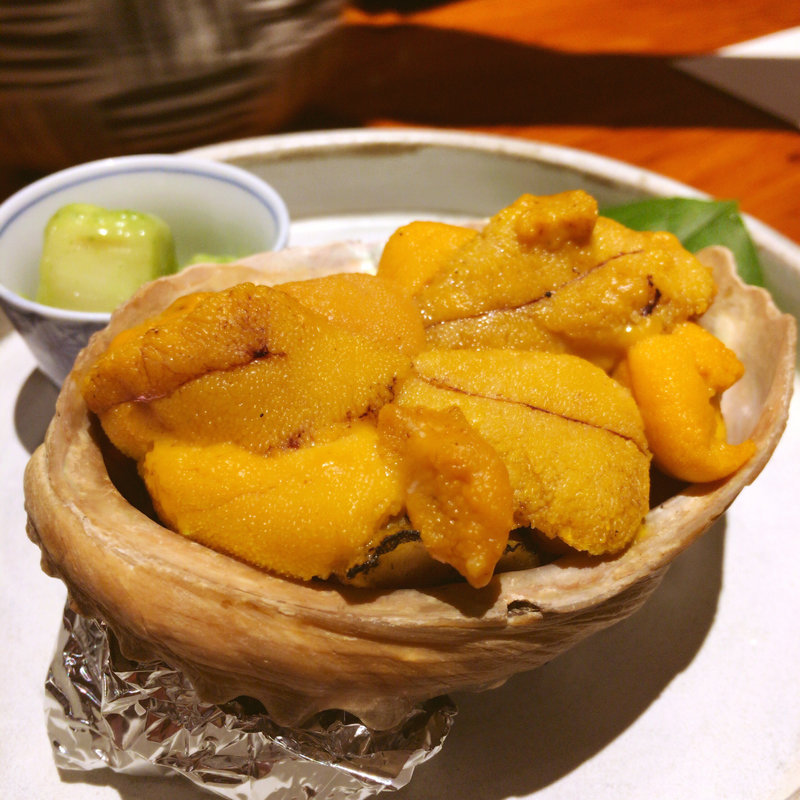 あわびの生うに焼き(島之内 一陽)