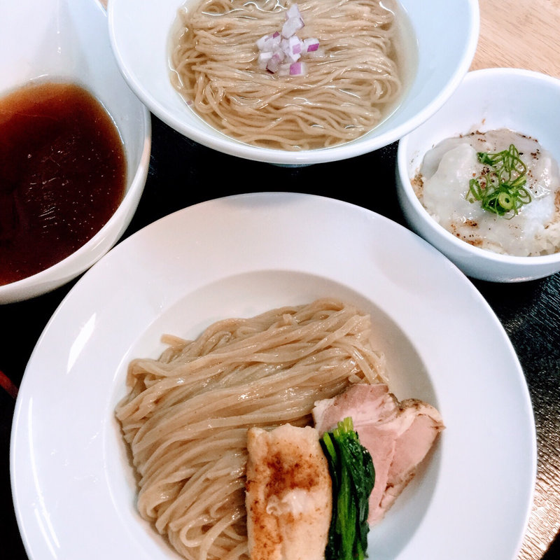 金沢生醤油の合盛りつけ麺〜里芋汁牡蠣香油添え〜(ガチ麺道場 )