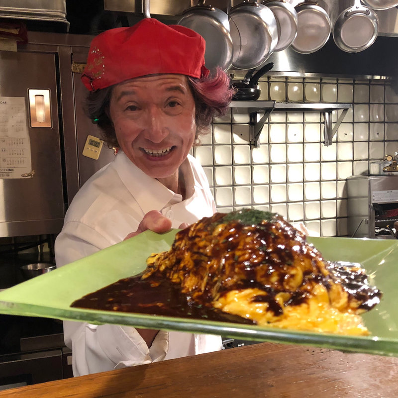 ふわふわ卵の逆さオムライス(ザ・洋食屋キチキチ)