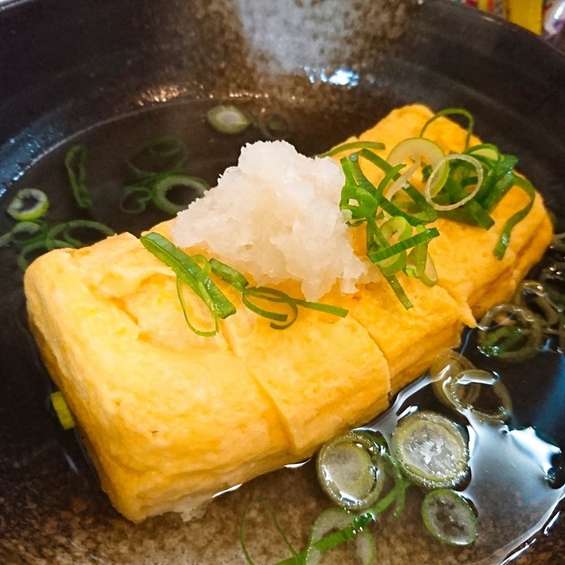 だし巻き玉子 明石焼風(居酒屋善)