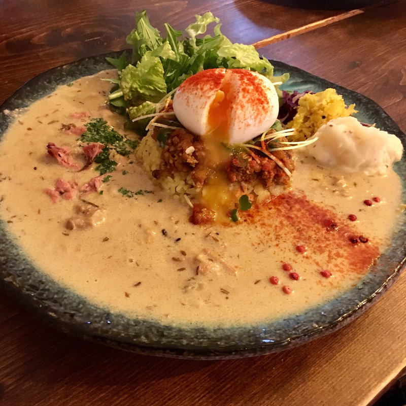 桜入りクリームチキンカレー+ミニキーマ(アンディーカリー （ANDY CURRY）)