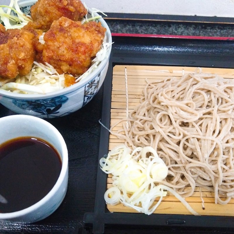 Aセットもりそば+唐揚げ丼(à la 麓屋 （あら ふもとや）)