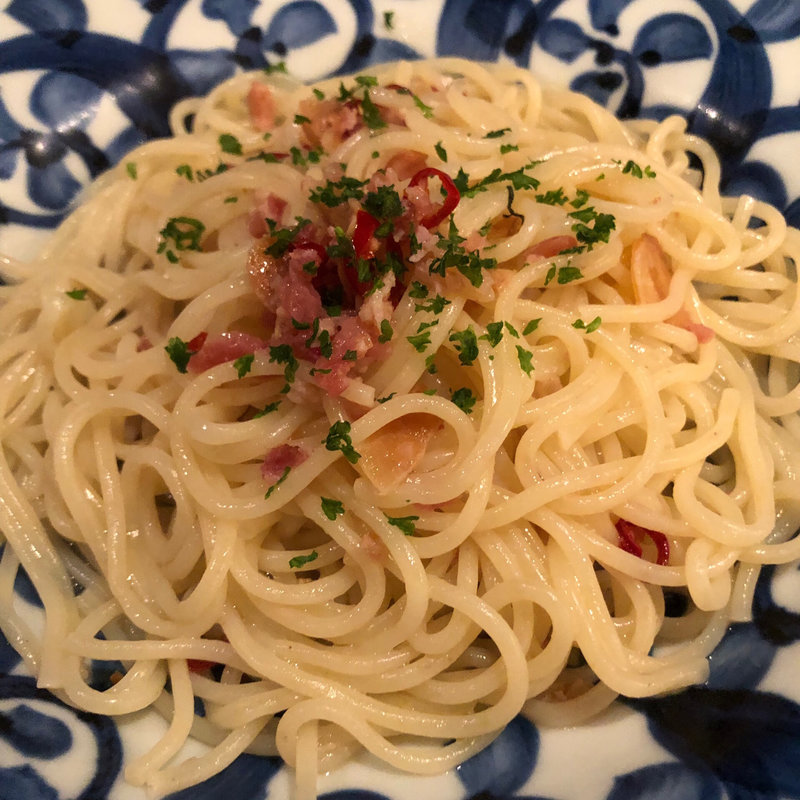 ローストしたベーコンのペペロンチーノ(鎌倉パスタ 堺泉北店)