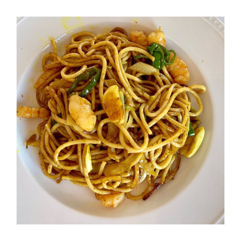 カレー風味の焼きスパ(田園調布シークレットパスタ会)