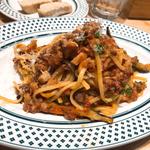 挽肉のミートソースパスタ