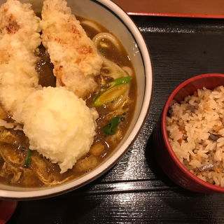 とり玉天カレーうどん定食(自家製うどん 和匠（わしょう）)