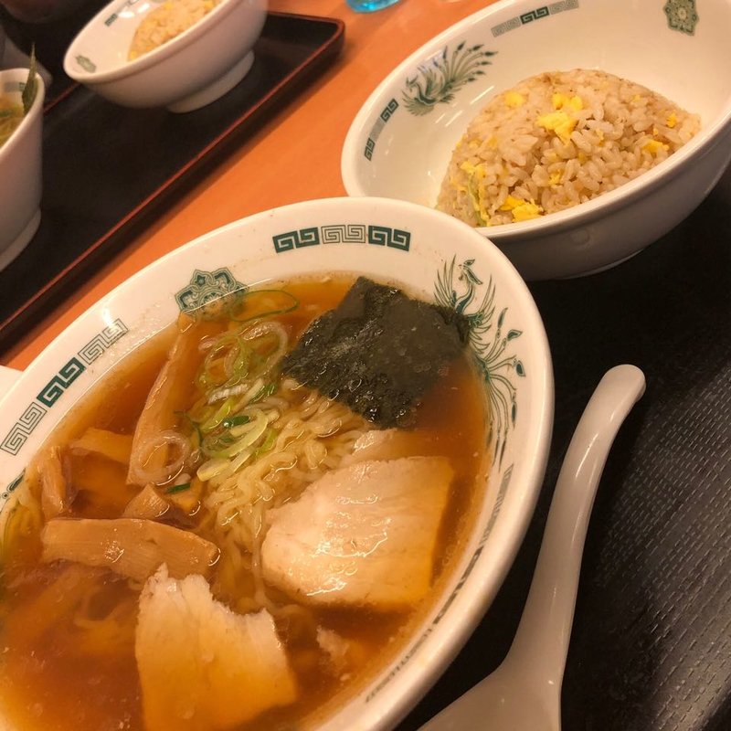 ラーメン 半チャーハンセット(日高屋 後楽園白山通店)