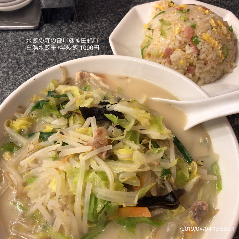 白湯水餃子+半炒飯(天鴻餃子房錦町店)
