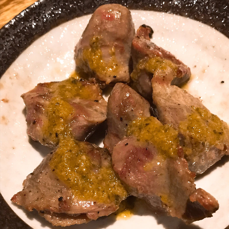 ズリの炭火焼き(辛民)