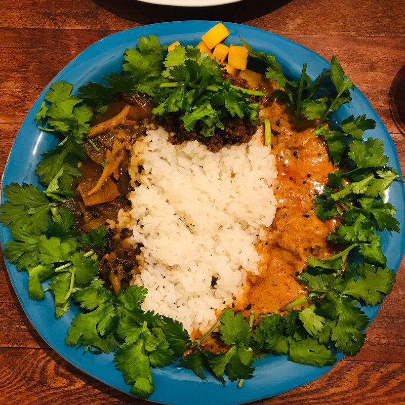 イカシオ・ウメチキ・キーマ＋パクチーもりもり(スパイスカリーて )