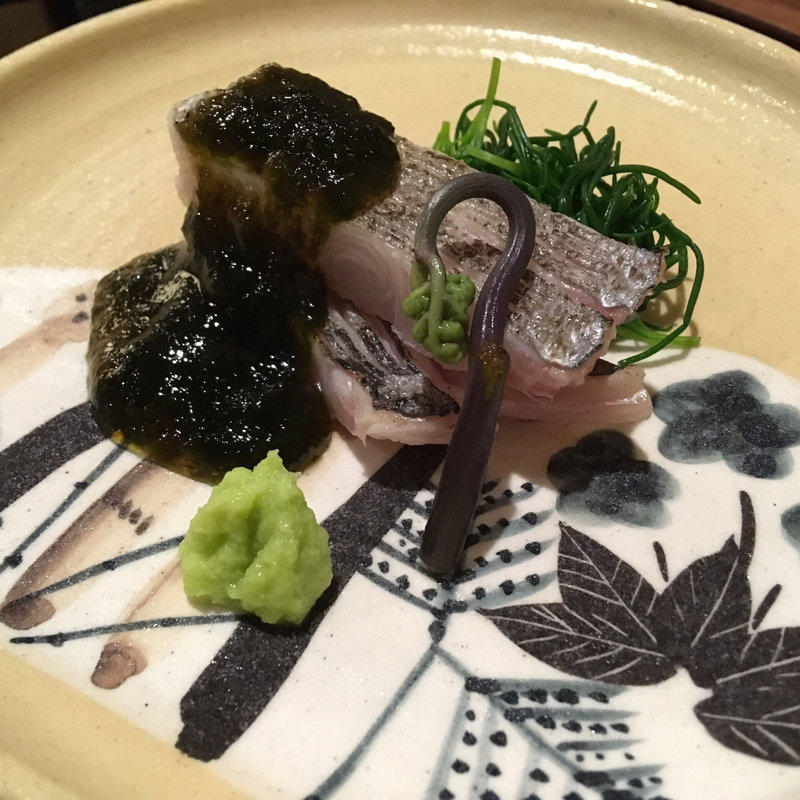 タチウオの炙りと醤油ジュレ(徳うち山)