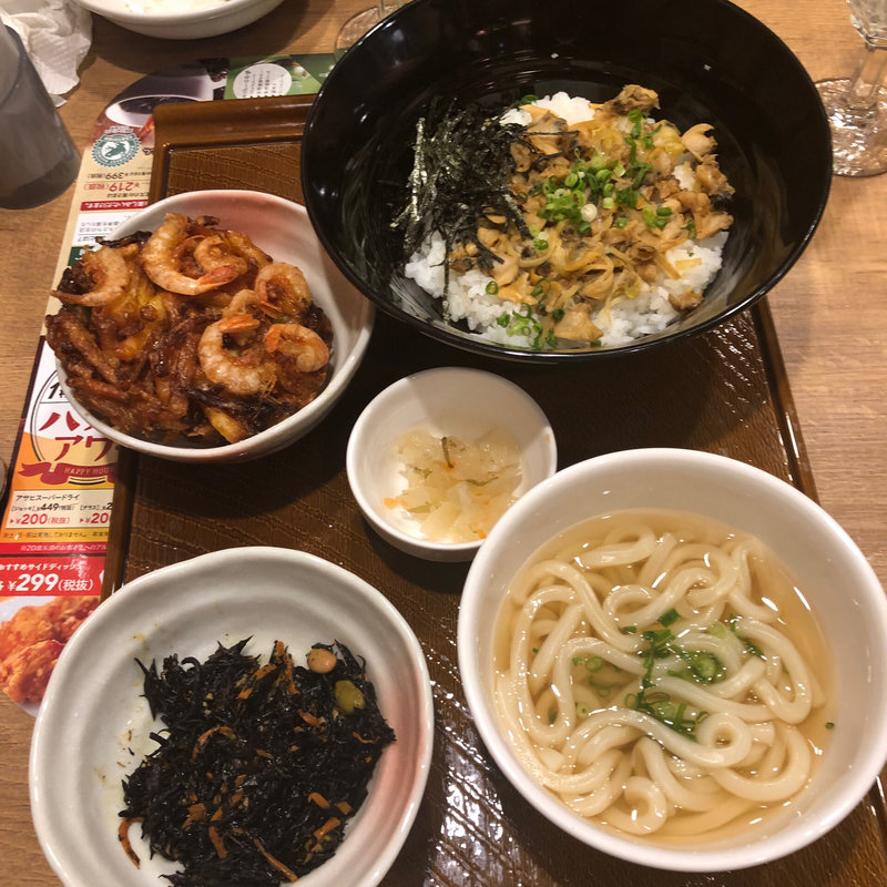 深川丼 かき揚げうどんセット(ガスト イトーヨーカドー赤羽店)