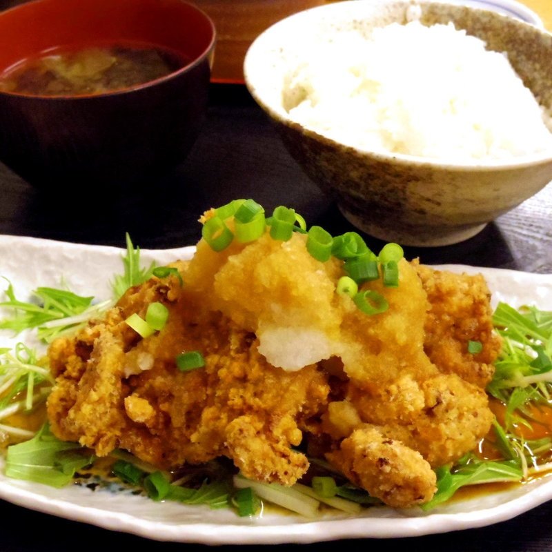 とり唐おろしポン酢かけ定食(めし家白馬 )