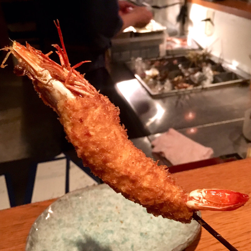 有頭海老(串揚げ ふくみみ)