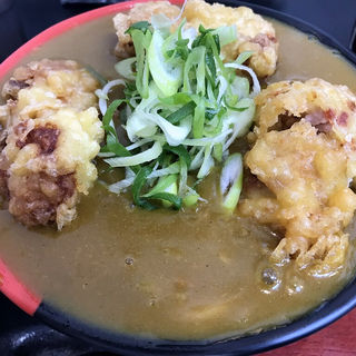 鶏天カレーうどん(極楽うどん Ah−麺)