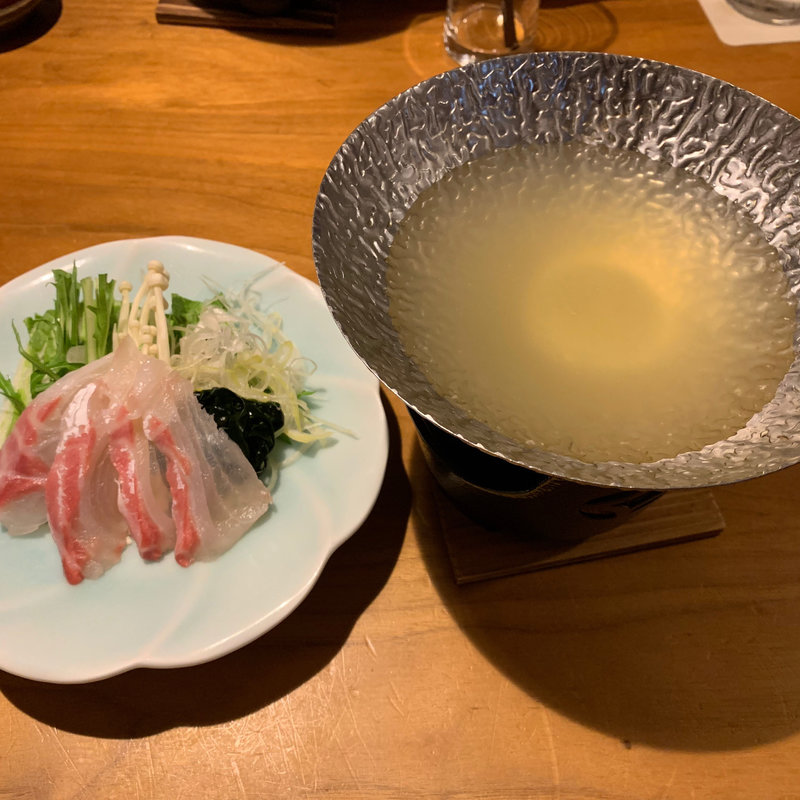 7000円コース 真鯛しゃぶしゃぶ(個室・炉端料理  かこいや  銀座7丁目店)