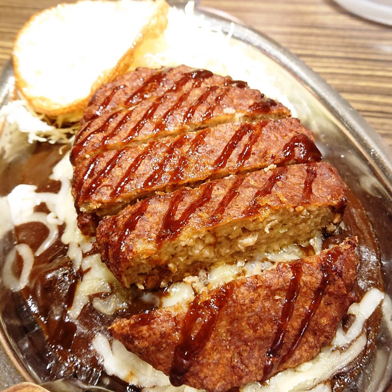 ロコモコ風カレー（ヘルシーサイズ）＋チーズ(ゴーゴーカレー 川崎モアーズスタジアム)