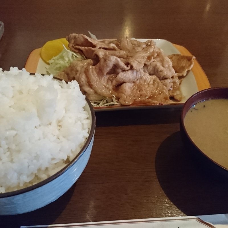 ジャンボ生姜焼定食(肉弁 )