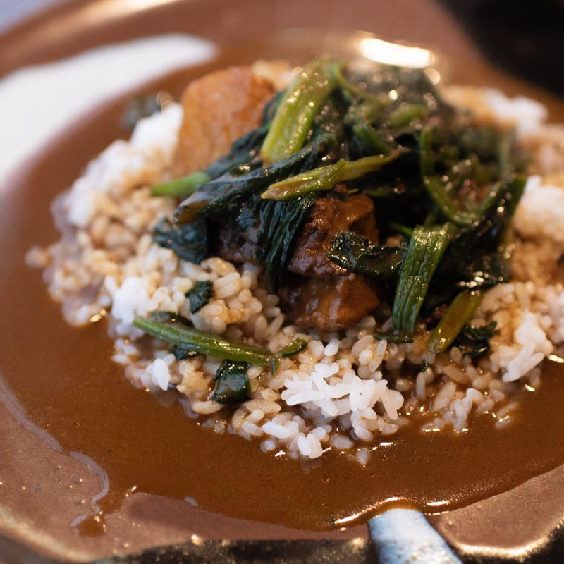 ビーフカレー+ホウレンソウ ライス小(インデアン （indean）)