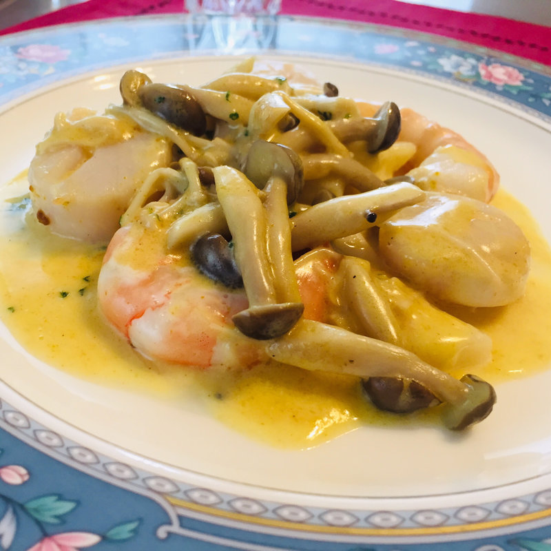 海老と帆立のオリエンタルクリーム仕立て(Kitchenピエロ)