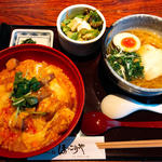 比内地鶏親子丼とミニラーメンセット(比内地鶏ほっこりや夢京橋店)