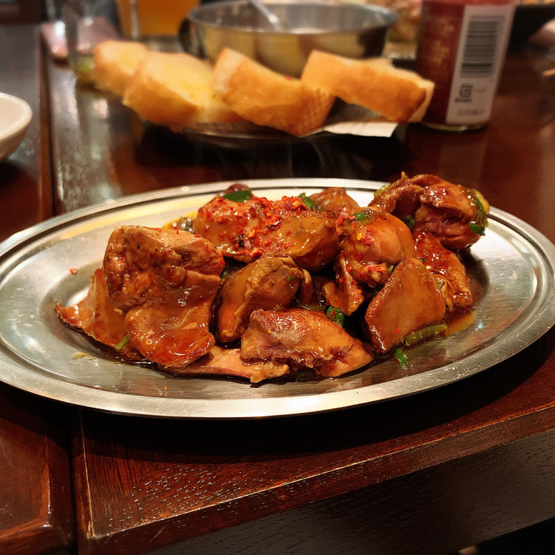 純レバ炒め(大衆酒場 チャン栓チャン)