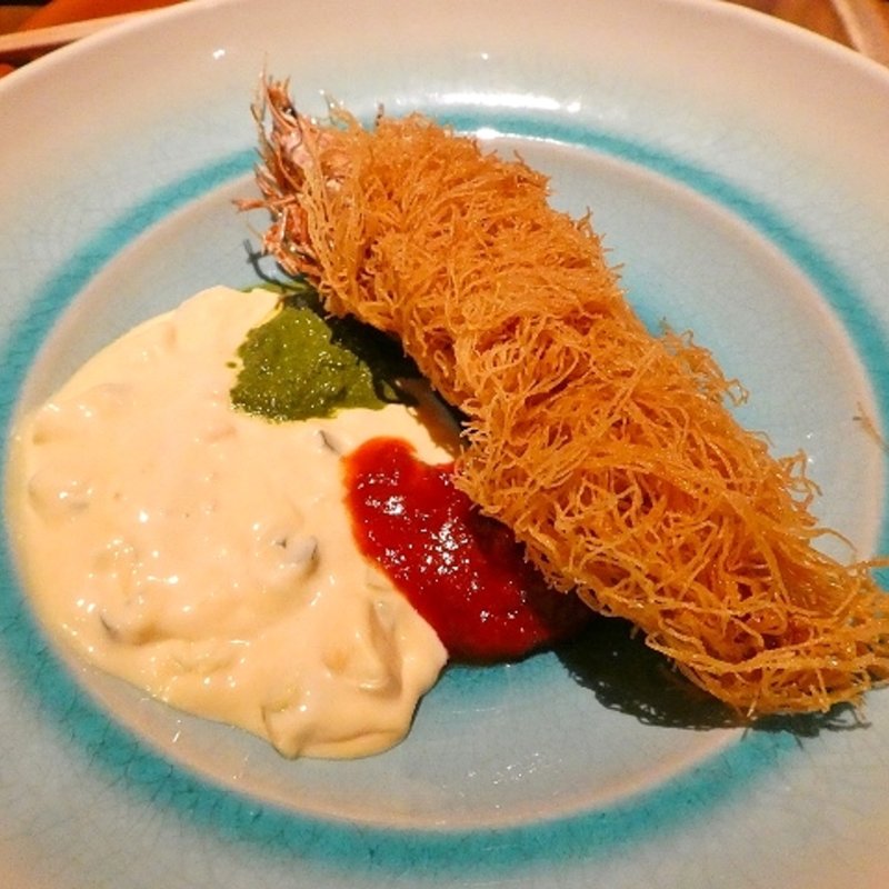 姫島車海老 カダイフフライ タルタル(炭火とワイン 天王寺店)