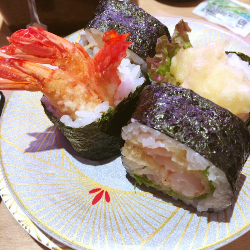 えび天トリプル巻き(回転寿司新竹 ベイタワー店（弁天町）)