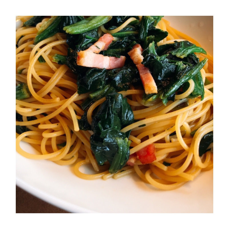 ほうれん草ベーコンの醬油バター風味(ジョリーパスタ 千葉登戸店)