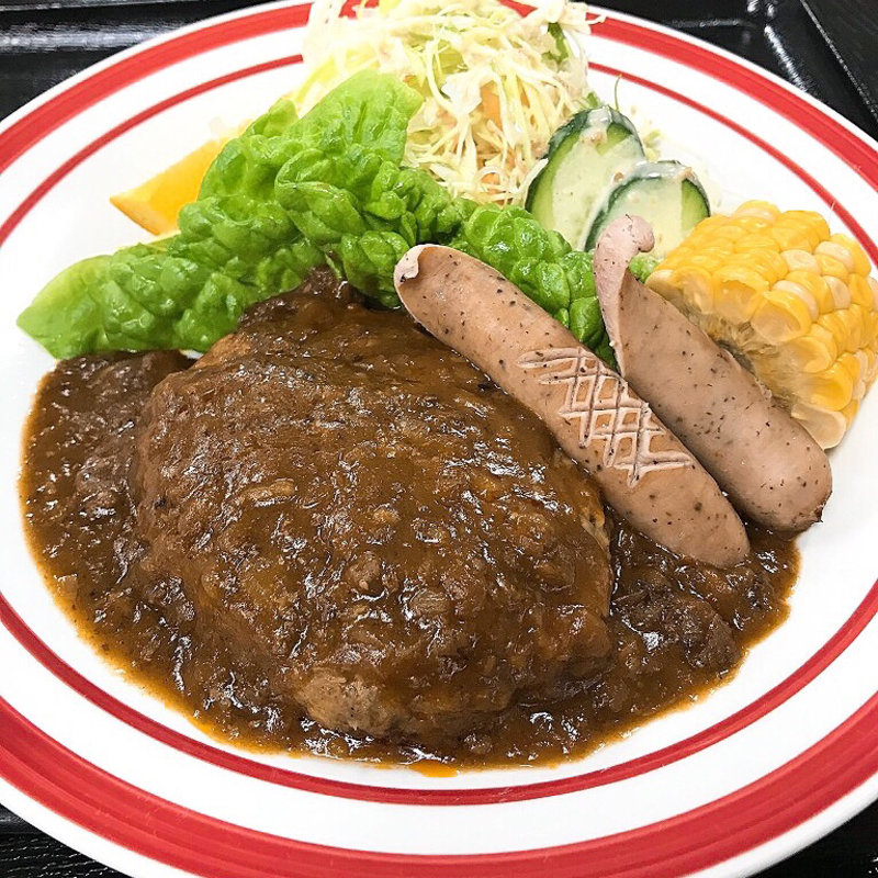 ハンバーグ定食(髙見牧場直売所 安食の郷)