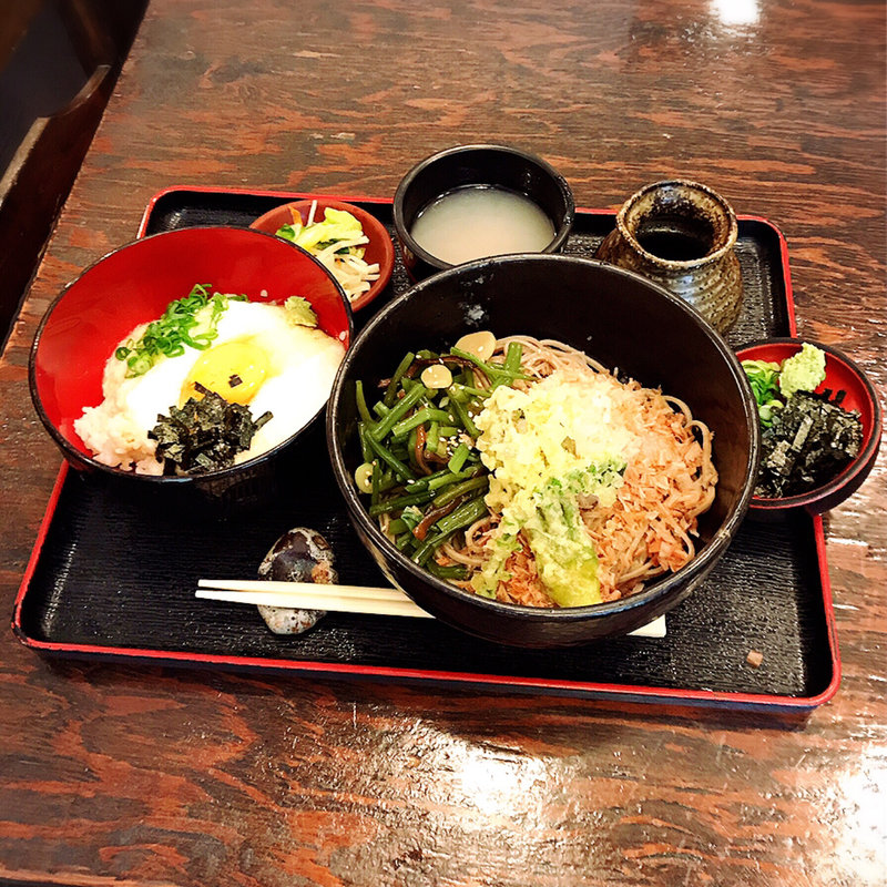 山菜おろしそば+ミニ山かけどん(いいづか・出雲そば )