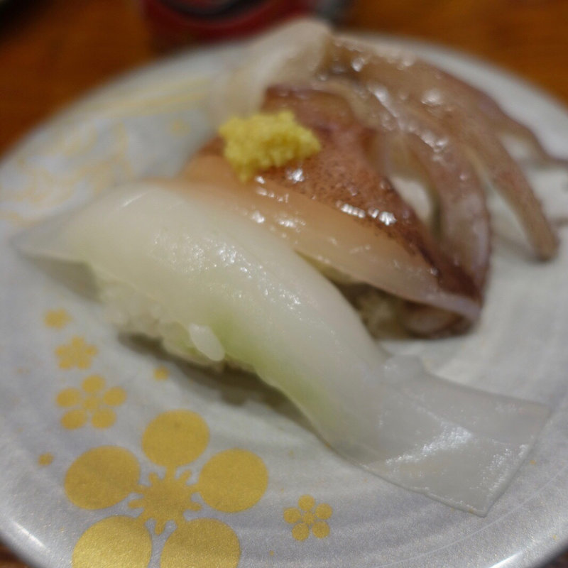  赤いか三点盛り(もりもり寿司　近江市場店)