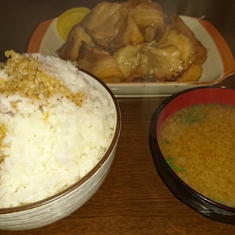 ジャンボ焼豚定食(肉弁 )