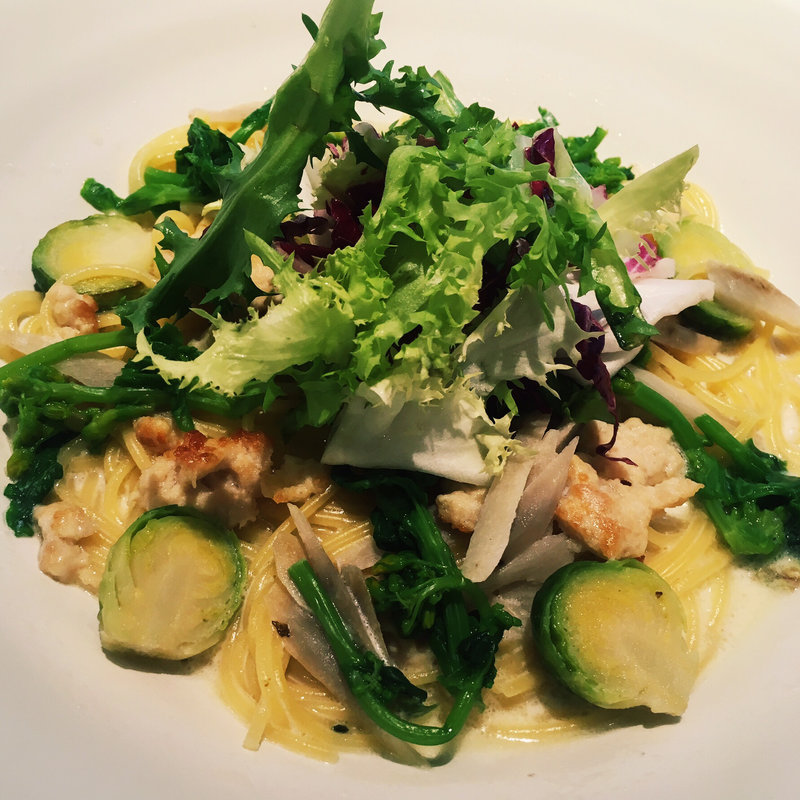 みつせ鶏だしと春野菜の豆乳クリーム(こなな 天神店)