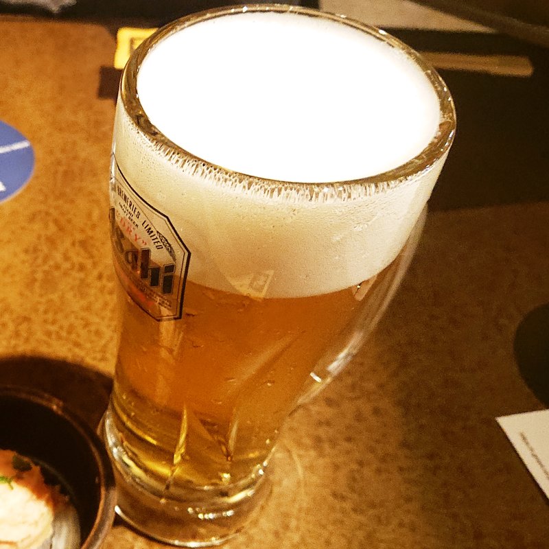 スーパードライ（中ジョッキ）(居酒屋 土間土間 武蔵溝の口店)