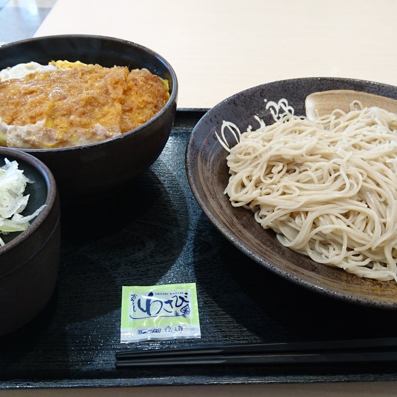 満腹かつ丼セット(冷そば)両方大盛り(ゆで太郎 太田新井町店)