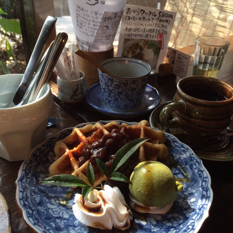 おからワッフルセット(珈琲)(ごはんや楓屋 )