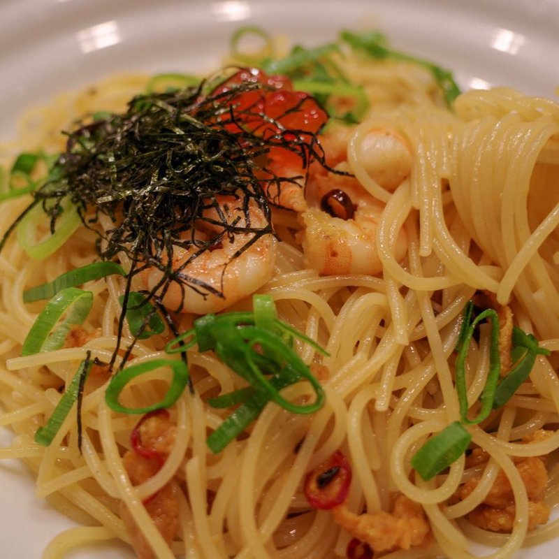 雲丹といくらと海老の白醤油仕立て(京風スパゲッティー 先斗入ル 栄店)