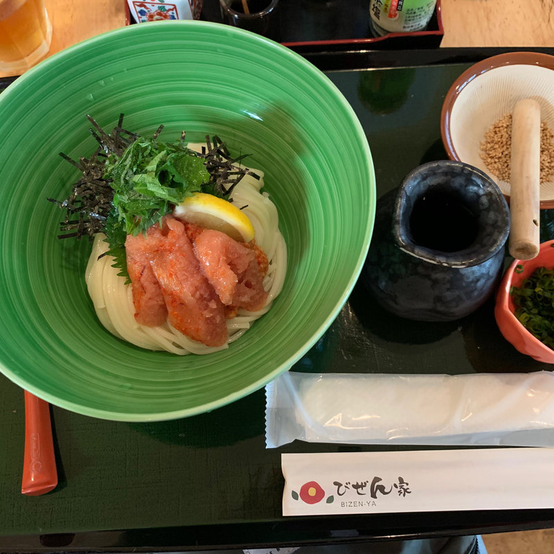 ぶっかけ辛子明太子うどん(五島うどん びぜん家)