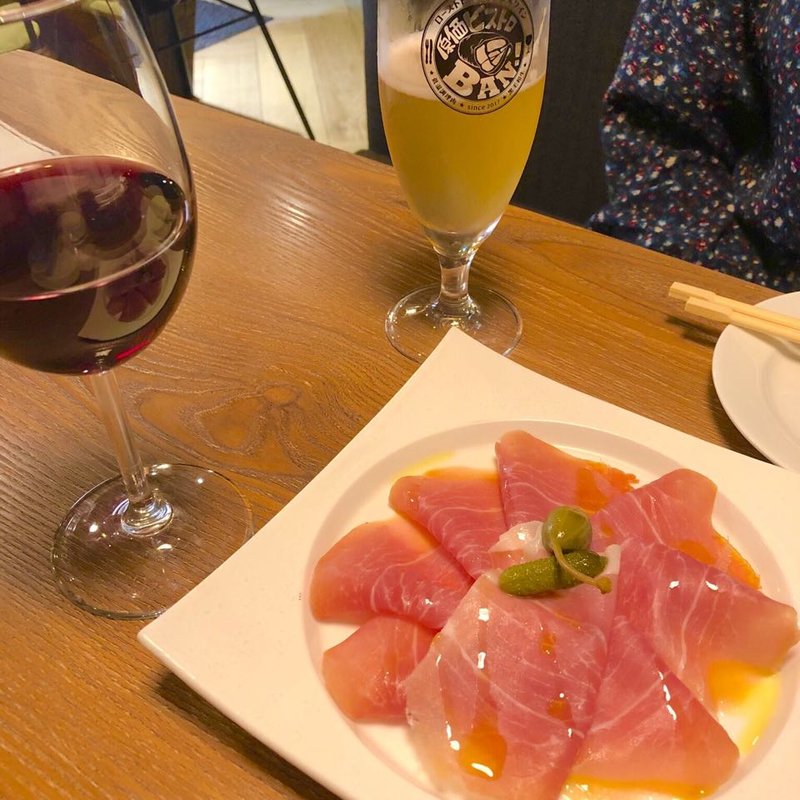 削りたて生ハム 感動オリーブオイル掛け(原価ビストロBAN!　品川港南口)