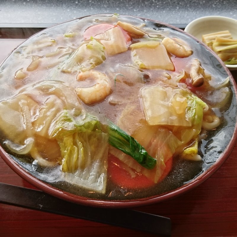 もえぎあんかけうどん大盛り(もえぎ亭)