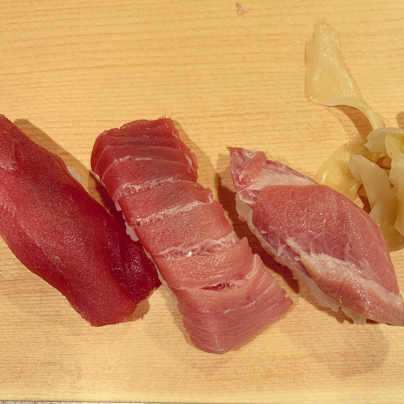 まぐろ3種盛り(築地すし好 ‐和‐ Nagomi グランスタ丸の内店)
