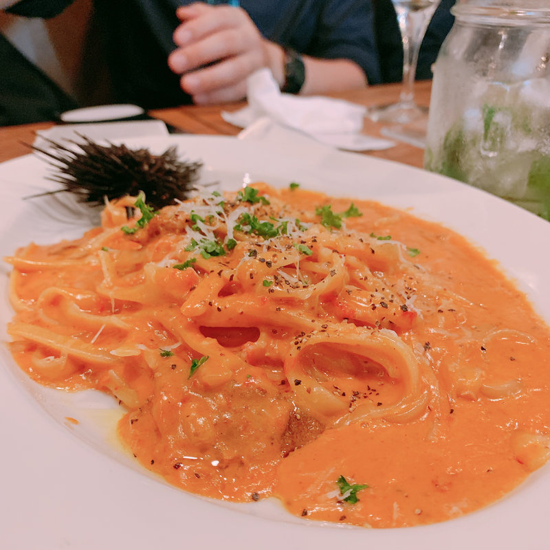 ウニクリームの生タリアテッレ(イタリアンバル Aoneco)