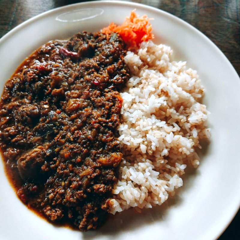 茄子と挽肉のカレー(ラスティックバーン)